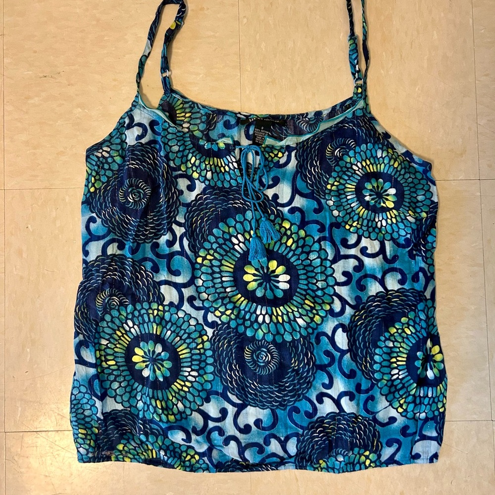 Lucky Brand Blue Fitted Sleeveless Camisole